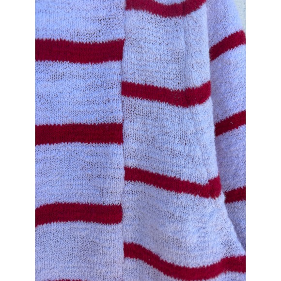 LOFT Women's Red Striped Short Sleeve Textured Top Casual‎ sz L - Picture 6 of 6